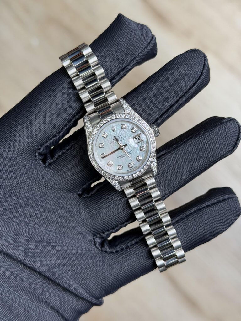 Rolex Datejust 26mm 2013 MOP Pearl Diamond Bezel Lugs President Preowned 179159
