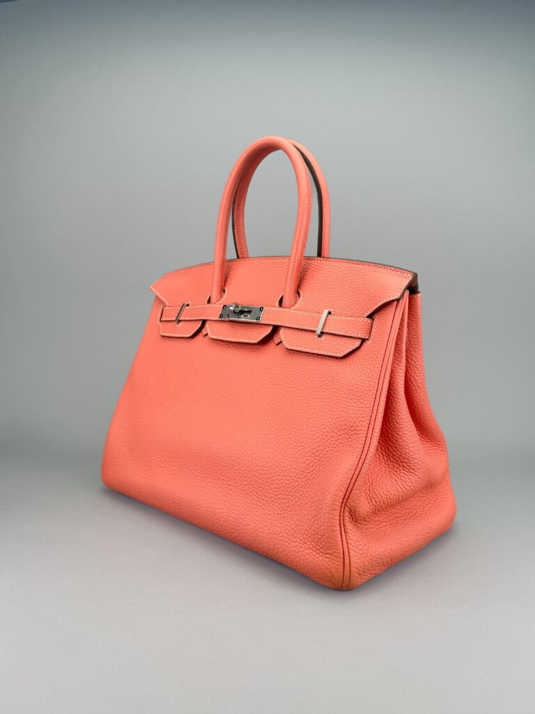 Hermes Birkin 35 Retourne Togo Crevette Palladium Hardware Preowned Square Q