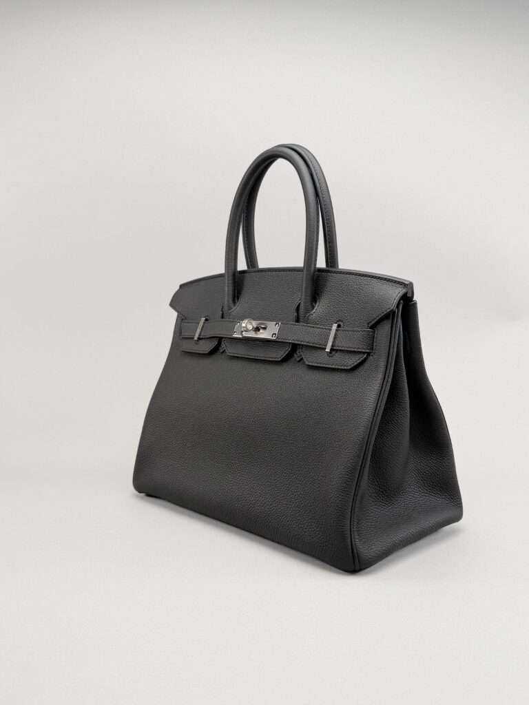 Hermes Birkin 30 Retourne Togo Black Palladium Hardware Preowned A Stamp