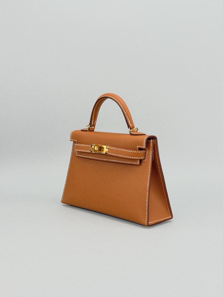Hermes Mini Kelly II 20 Sellier Epsom Gold Gold Hardware Preowned B Stamp