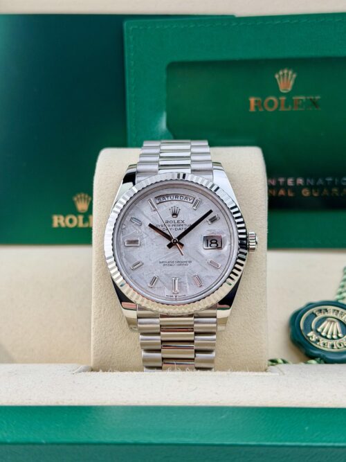 Rolex Day-Date 40 Meteorite Baguette Diamd Fluted President Preowned 2024 228236
