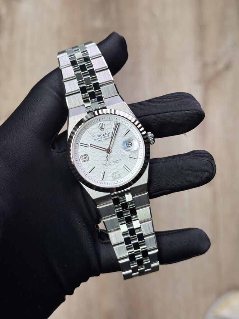Rolex Land-Dweller 40mm UNWORN 2026 White Honeycomb Fluted Flat Jubilee 127334