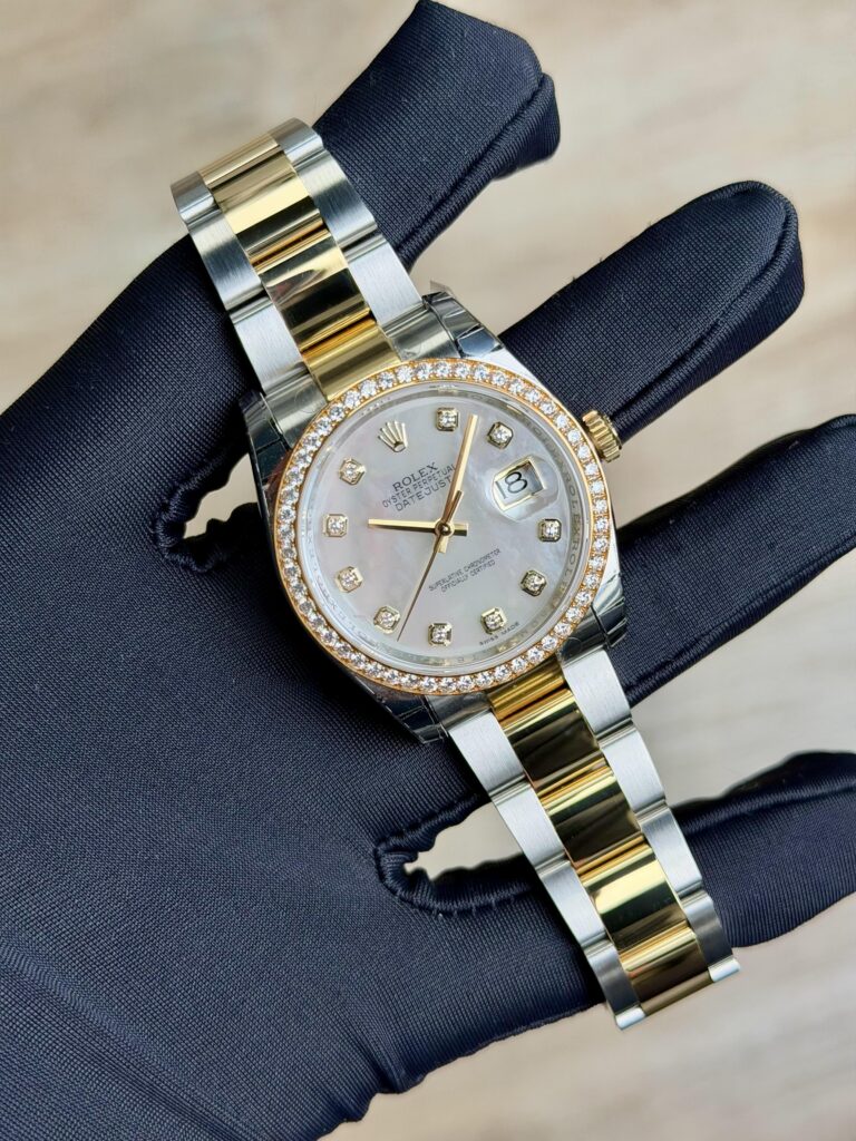 Rolex Datejust 36mm 2017 MOP Pearl Diamond Bezel Oyster Preowned 116243