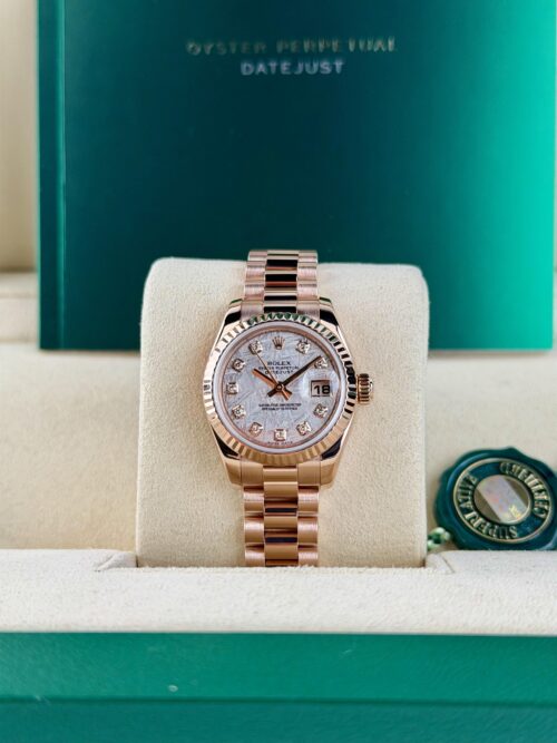 Rolex Datejust 26 Meteorite Diamond Fluted President Preowned Watch&Box 179175