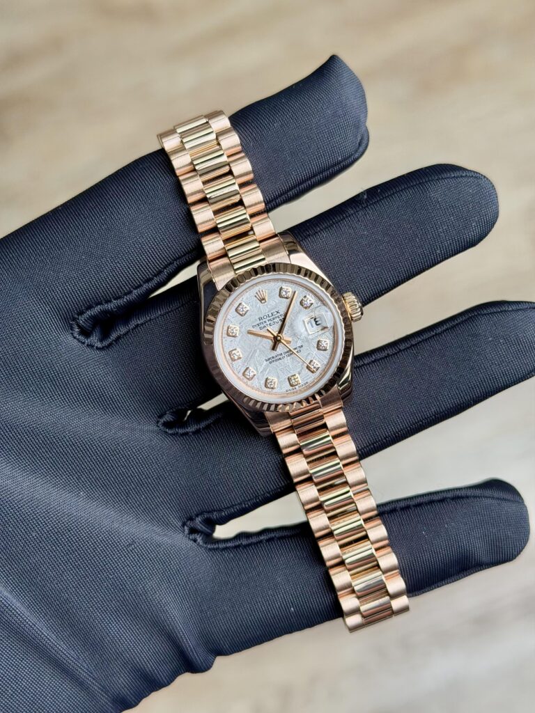Rolex Datejust 26 Meteorite Diamond Fluted President Preowned Watch&Box 179175