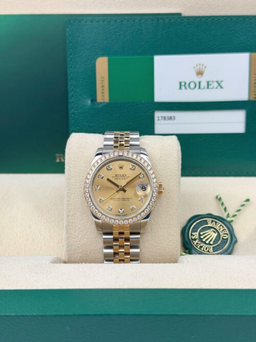 Rolex Datejust 31mm 2018 Champagne Diamond Bezel Jubilee Preowned 178383