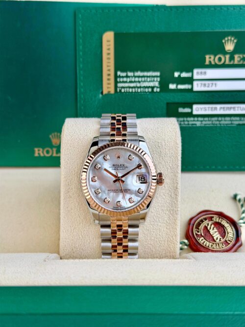 Rolex Datejust 31mm 2015 MOP Pearl Diamond Fluted Jubilee Preowned 178271