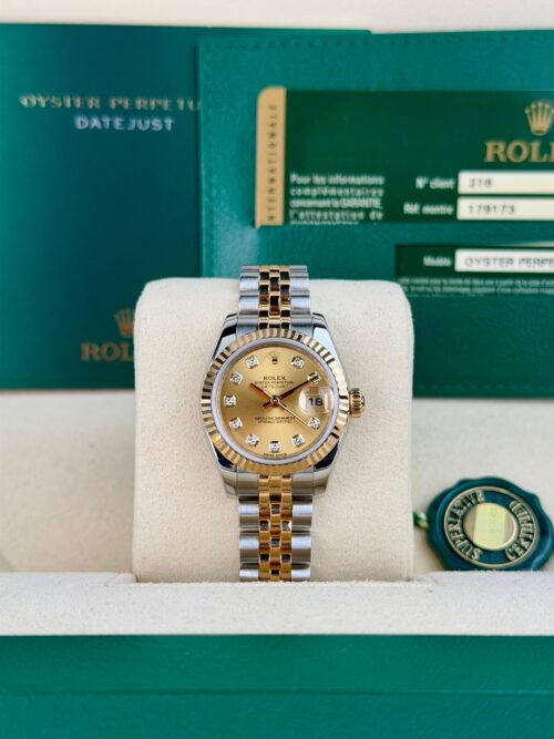 Rolex Datejust 26mm 2012 Champagne Diamond Fluted Jubilee Preowned 179173