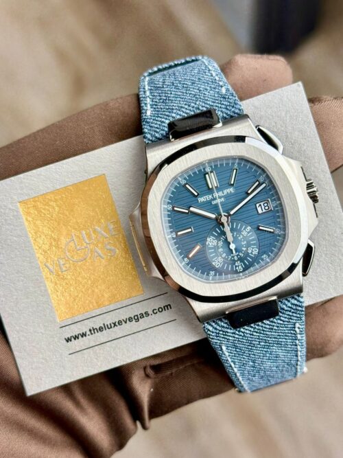 Patek Philippe Nautilus 40.5mm Flyback Chronograph Opaline Blue 5980/60G-001