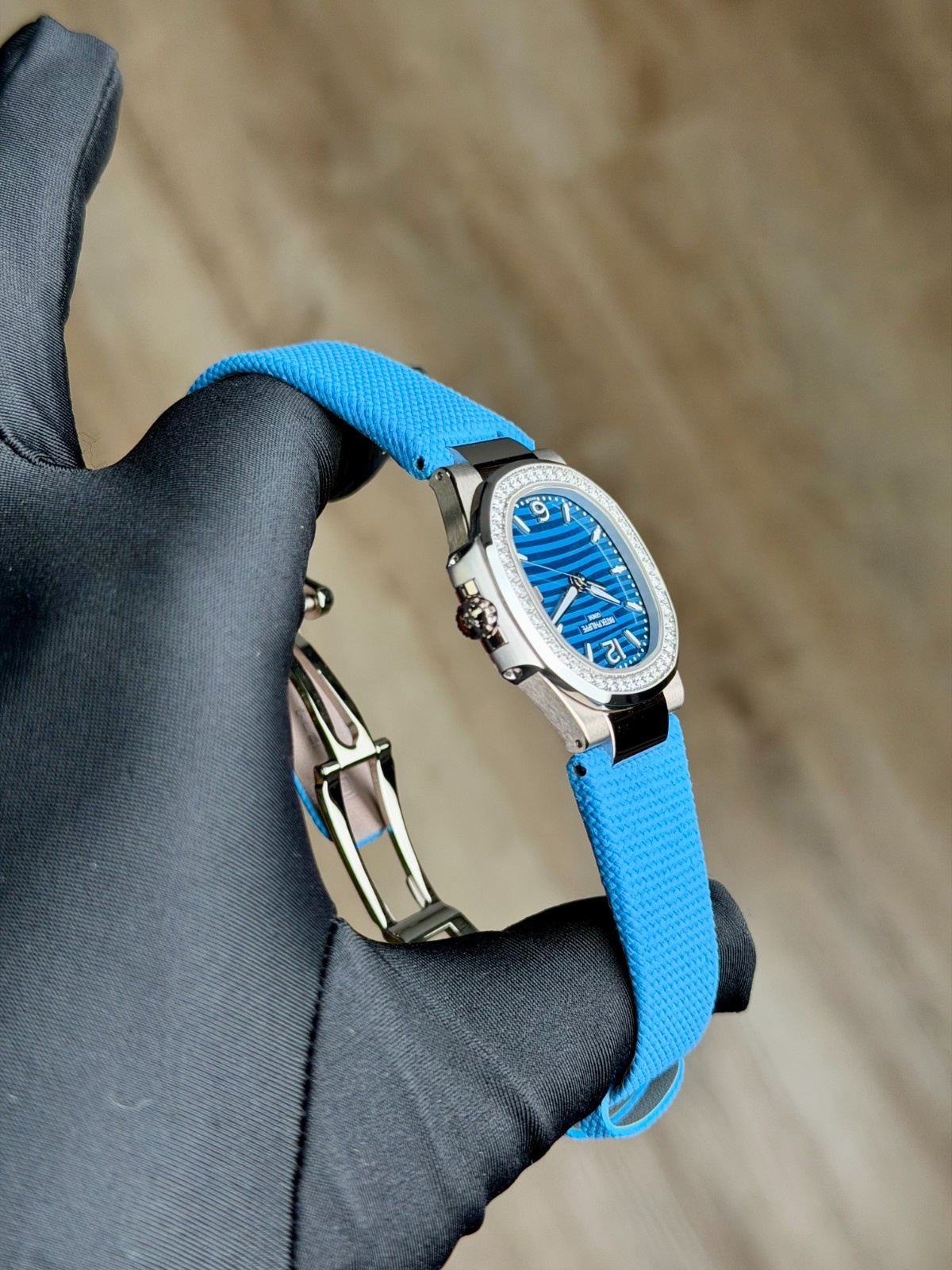 Patek Philippe Nautilus UNWORN 2026 Blue Diamond Bezel Blue Strap 7010G-013