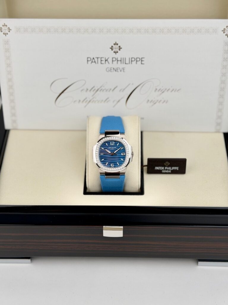 Patek Philippe Nautilus UNWORN 2026 Blue Diamond Bezel Blue Strap 7010G-013