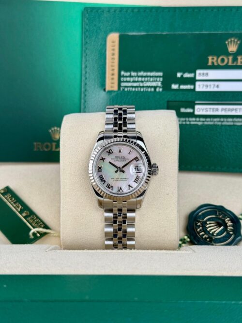 Rolex Datejust 26mm 2008 MOP Pearl Roman Fluted Jubilee Preowned 179174