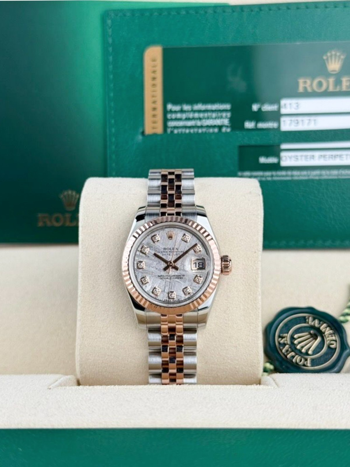 Rolex Datejust 26mm 2011 Meteorite Diamond Fluted Jubilee Preowned 179171