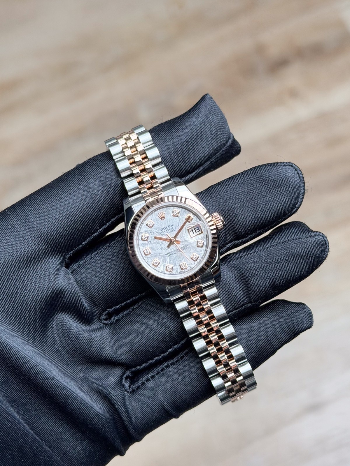Rolex Datejust 26mm 2011 Meteorite Diamond Fluted Jubilee Preowned 179171