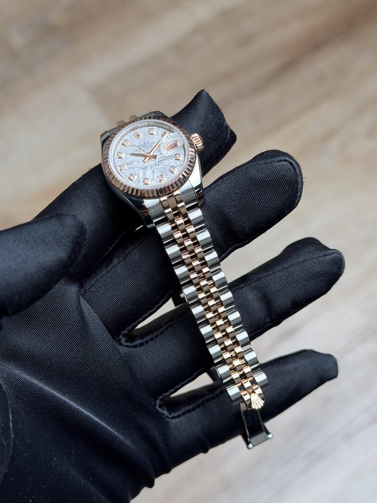 Rolex Datejust 26mm 2011 Meteorite Diamond Fluted Jubilee Preowned 179171