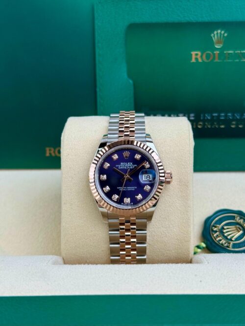 Rolex Datejust 28mm UNWORN 2026 Aubergine Purple Diamond Fluted Jubilee 279171