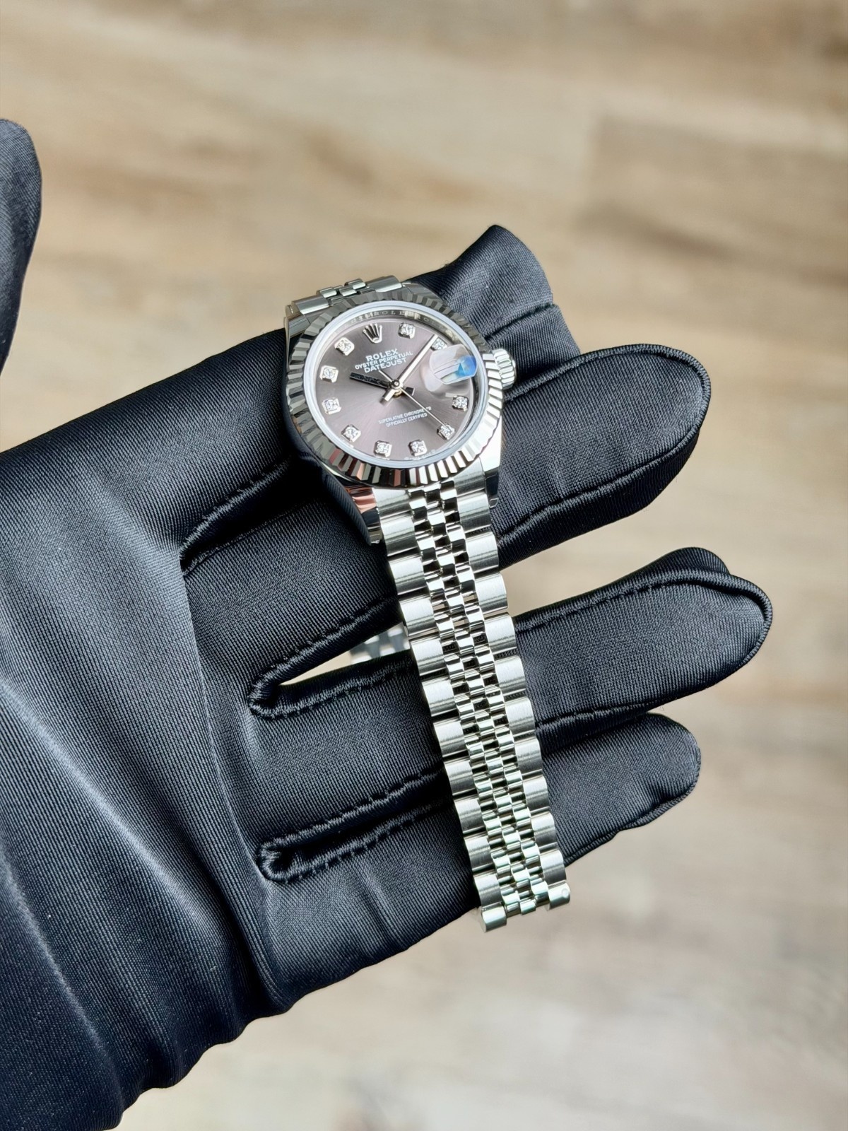 Rolex Datejust 28mm UNWORN 2026 Dark Grey Diamond Fluted Jubilee 279174