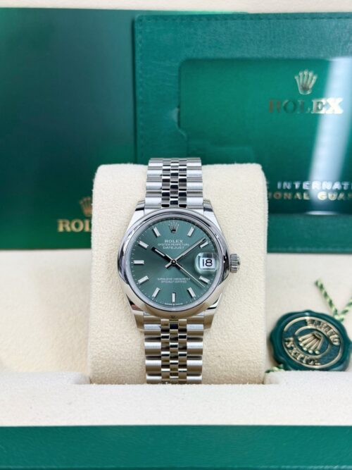 Rolex Datejust 31mm UNWORN 2026 Mint Green Index Smooth Jubilee 278240