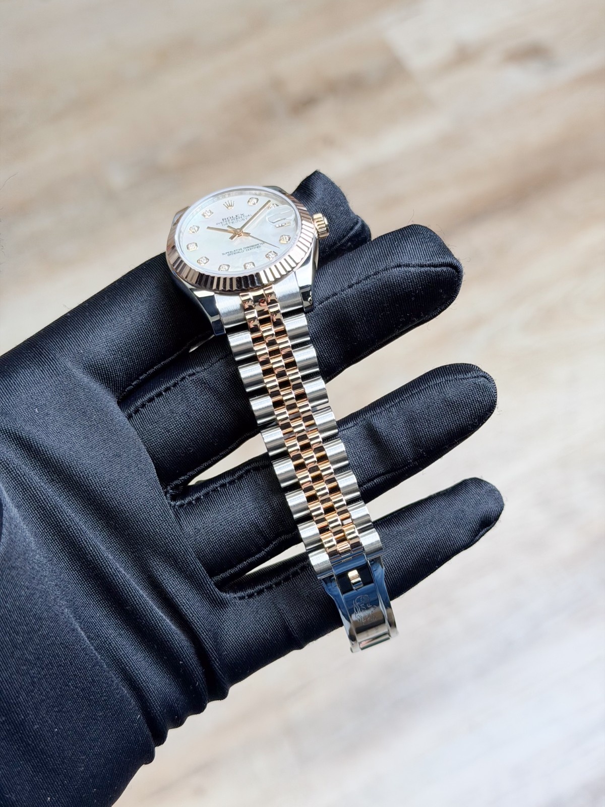 Rolex Datejust 31mm 2015 MOP Pearl Diamond Fluted Jubilee Preowned 178271