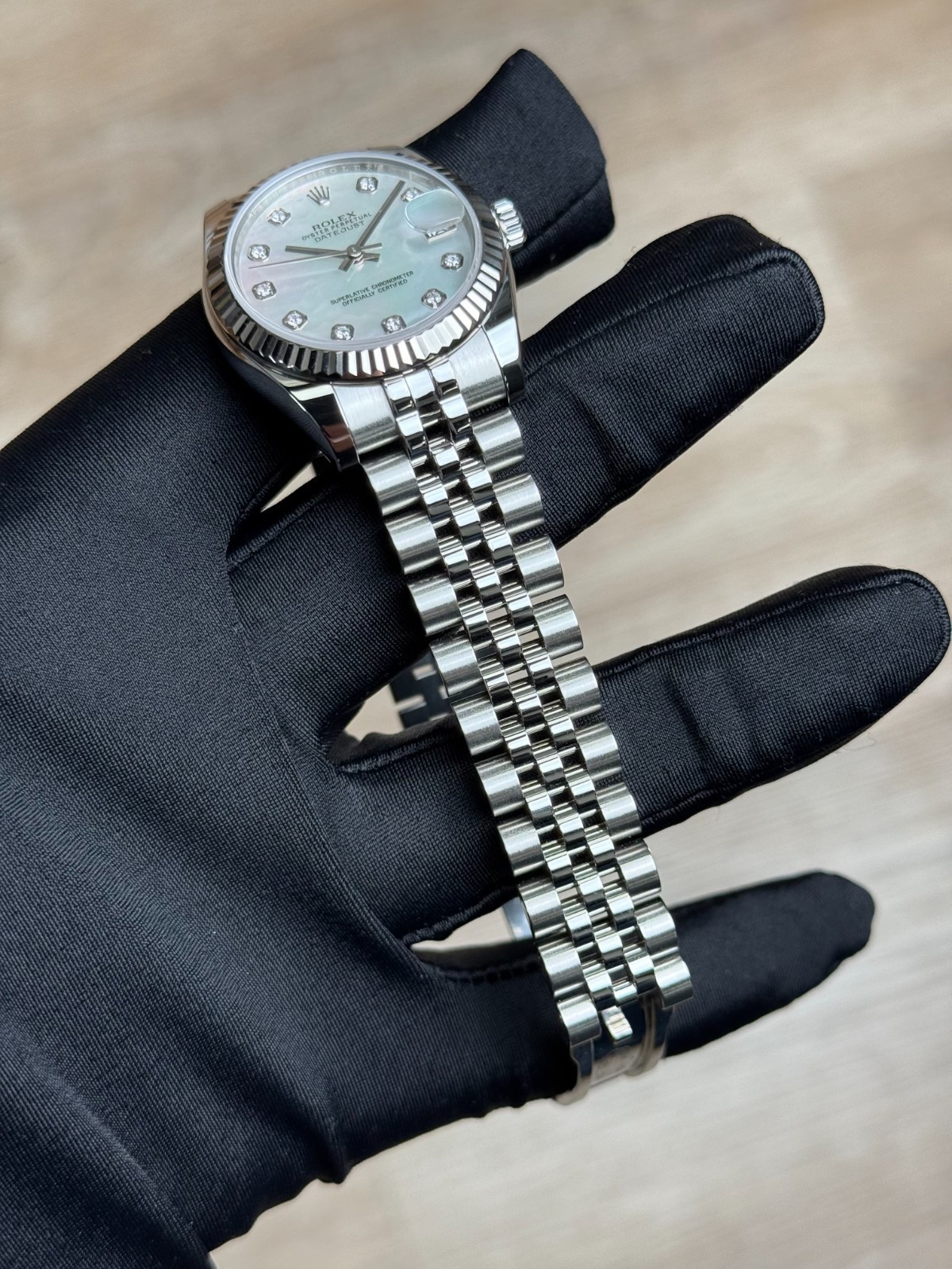 Rolex Datejust 31mm 2017 MOP Pearl Diamond Fluted Jubilee Preowned 178274