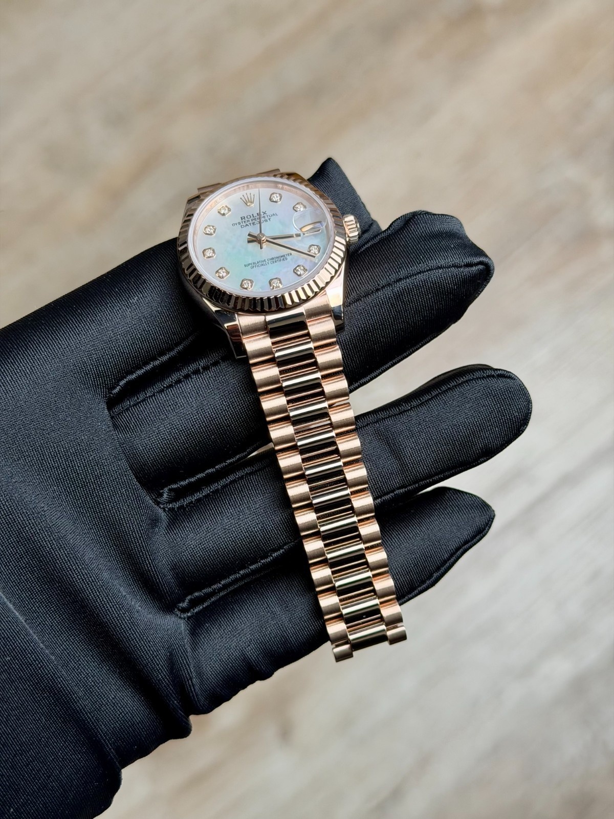 Rolex Datejust 31mm 2019 MOP Pearl Diamond Fluted President Preowned 278275