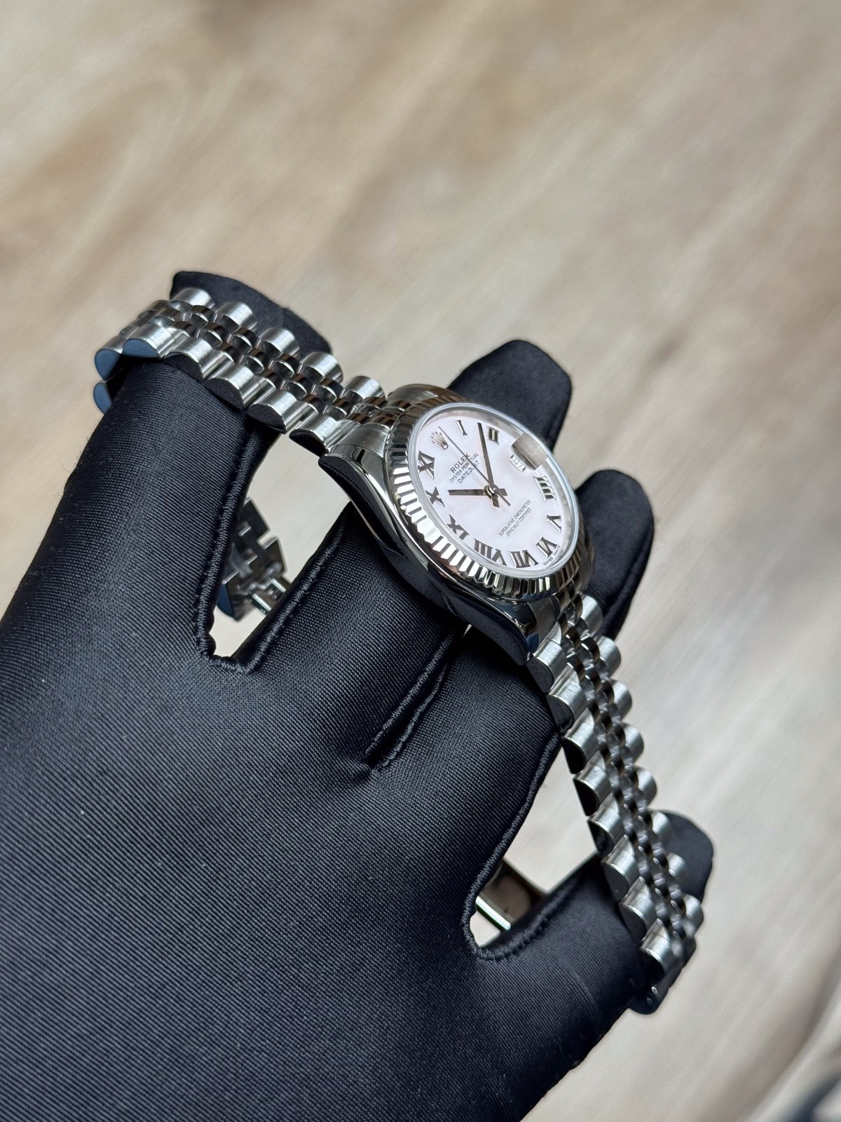 Rolex Datejust 31mm 2014 PINK MOP Pearl Roman Fluted Jubilee Preowned 178274