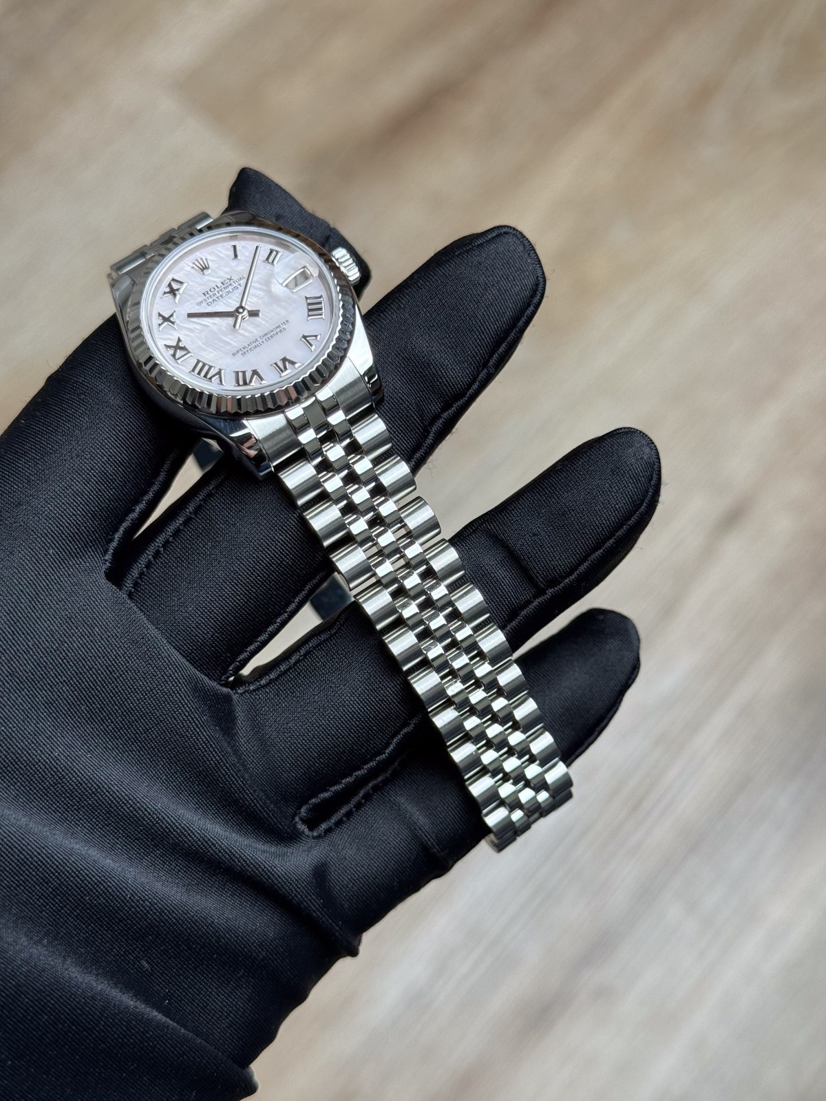 Rolex Datejust 31mm 2014 PINK MOP Pearl Roman Fluted Jubilee Preowned 178274