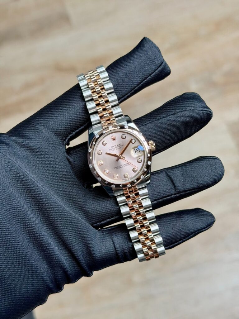 Rolex Datejust 31mm 2017 Rose Pink Diamond Domed Jubilee Preowned 178341
