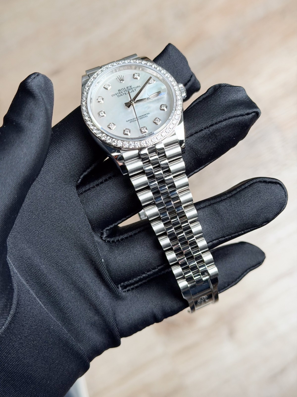 Rolex Datejust 36mm UNWORN 2026 MOP Pearl Diamond Bezel Jubilee 126284RBR