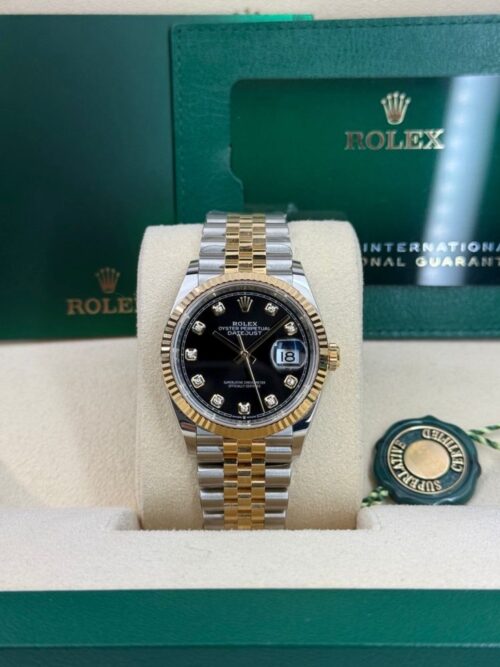 Rolex Datejust 36mm UNWORN 2026 Black Diamond Fluted Jubilee 126233