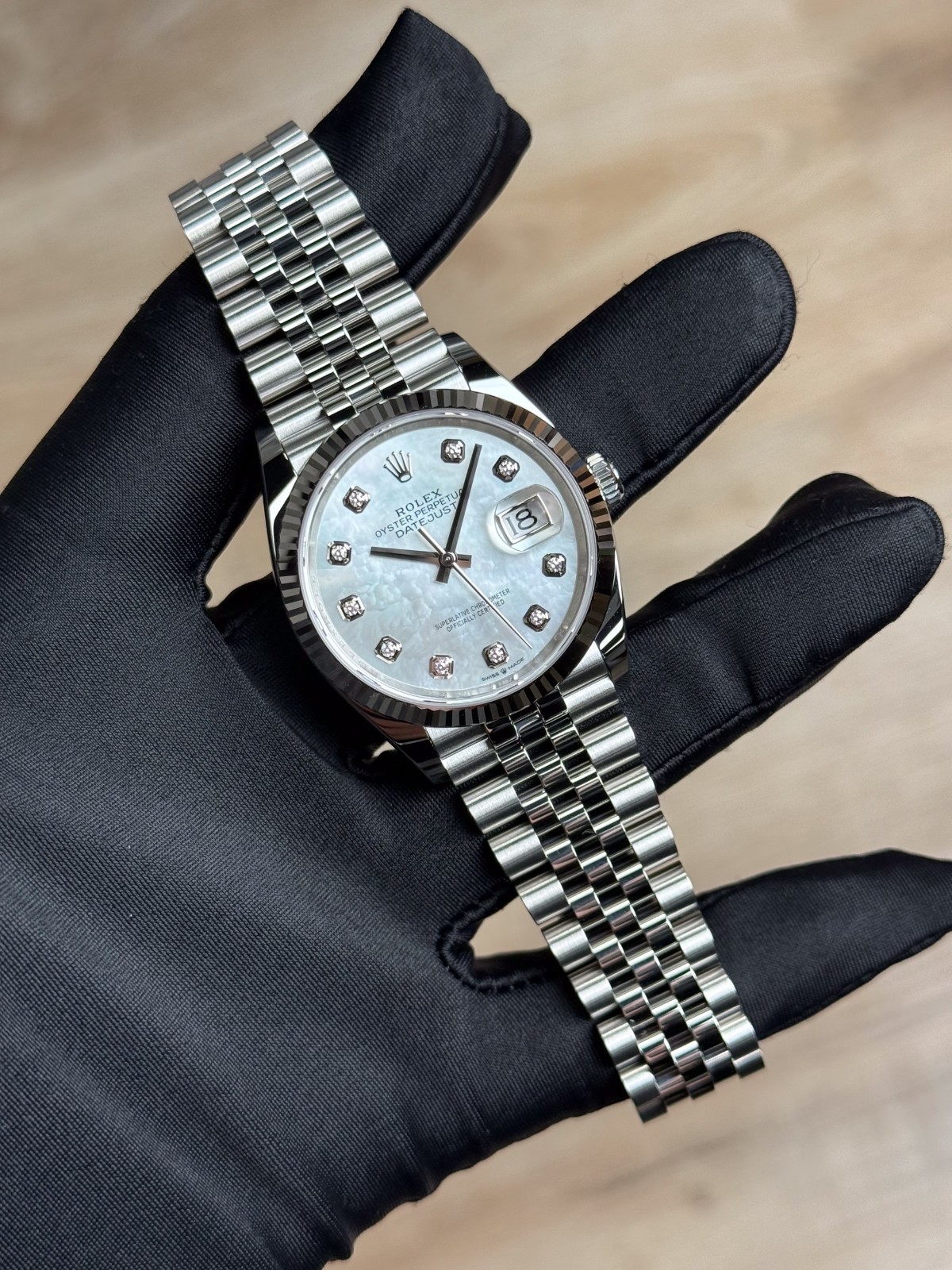 Rolex Datejust 36mm UNWORN 2026 MOP Pearl Diamond Fluted Jubilee 126234