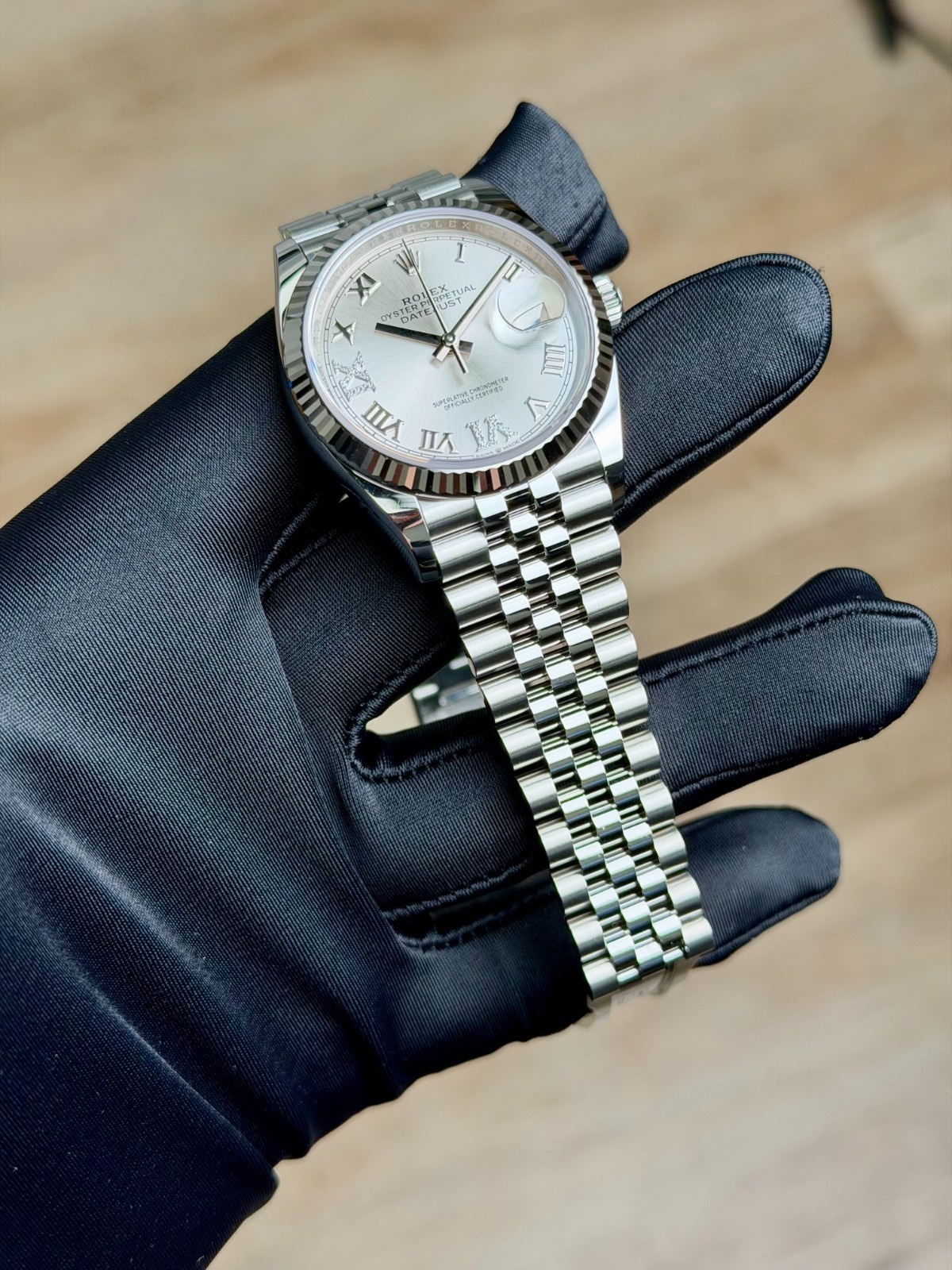 Rolex Datejust 36mm UNWORN 2026 Silver Roman VIIX Diamond Fluted Jubilee 126234