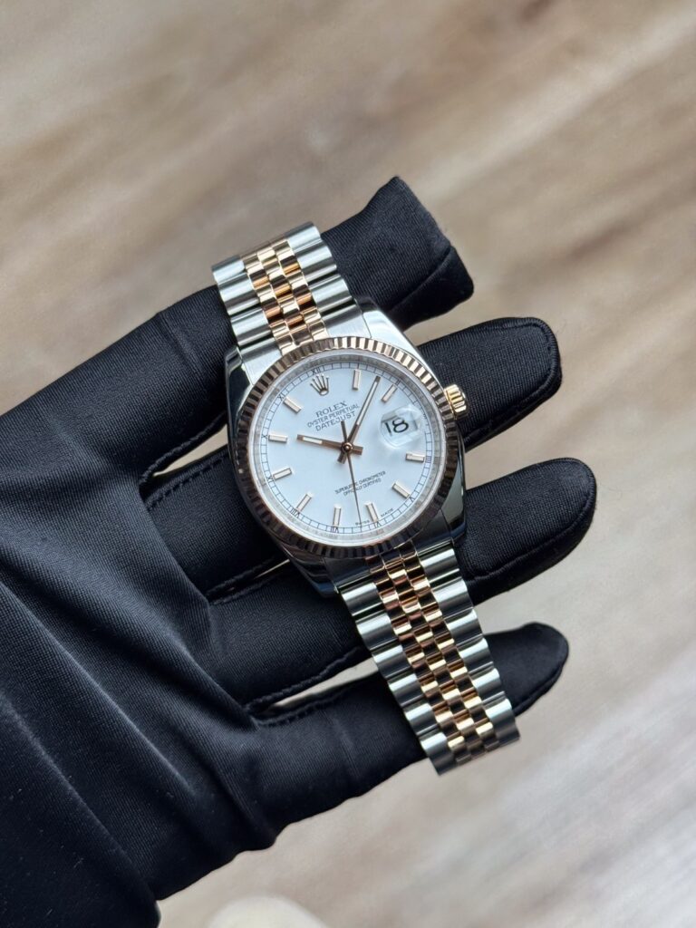 Rolex Datejust 36mm 2010 White Index Fluted Jubilee Preowned 2010 116231