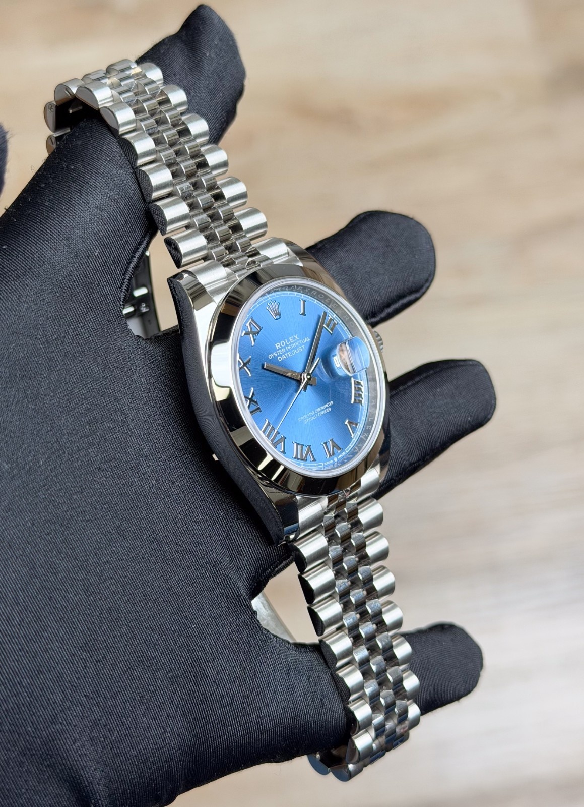 Rolex Datejust 41 Blue Roman Smooth Jubilee Preowned 2024 126300