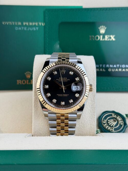 Rolex Datejust 41mm UNWORN 2026 Black Diamond Fluted Jubilee 126333