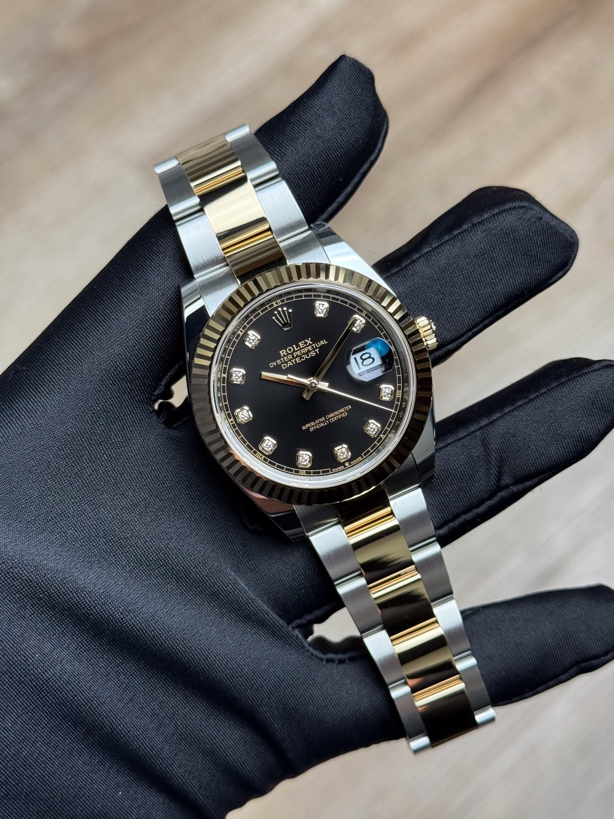 Rolex Datejust 41mm UNWORN 2026 Black Diamond Fluted Oyster 126333