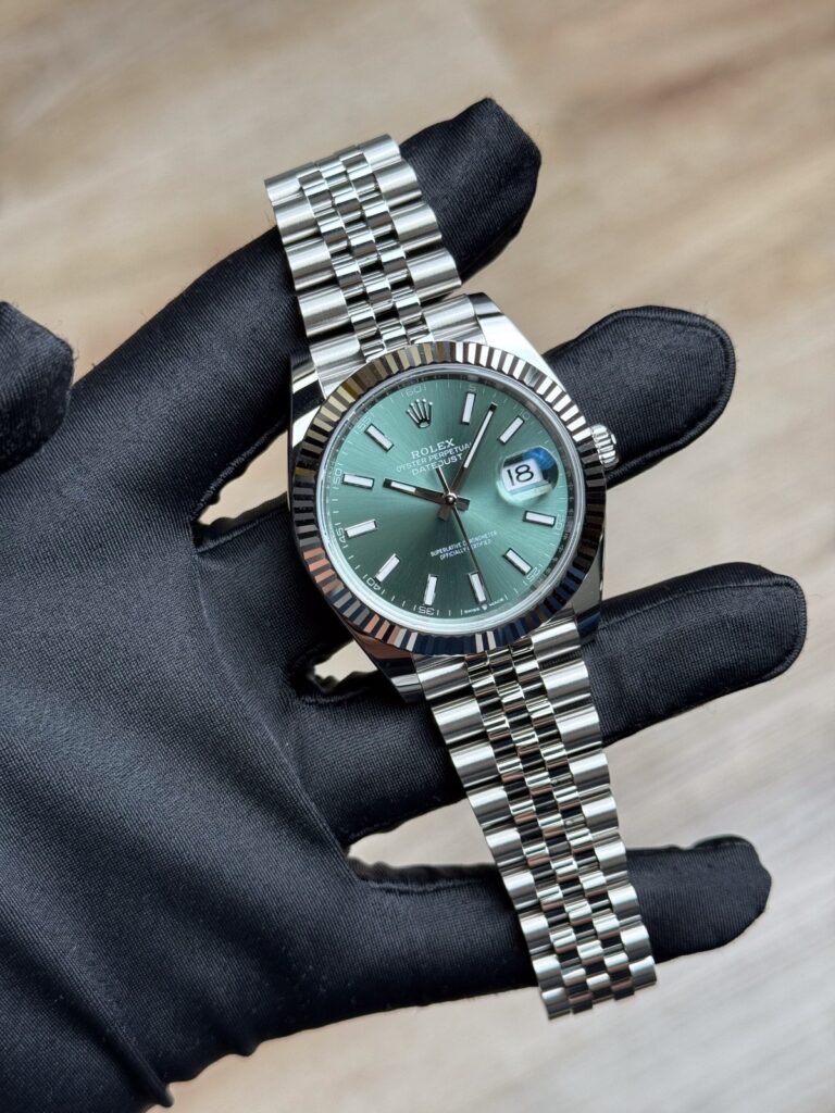 Rolex Datejust 41mm UNWORN 2026 Mint Green Index Fluted Jubilee 126334
