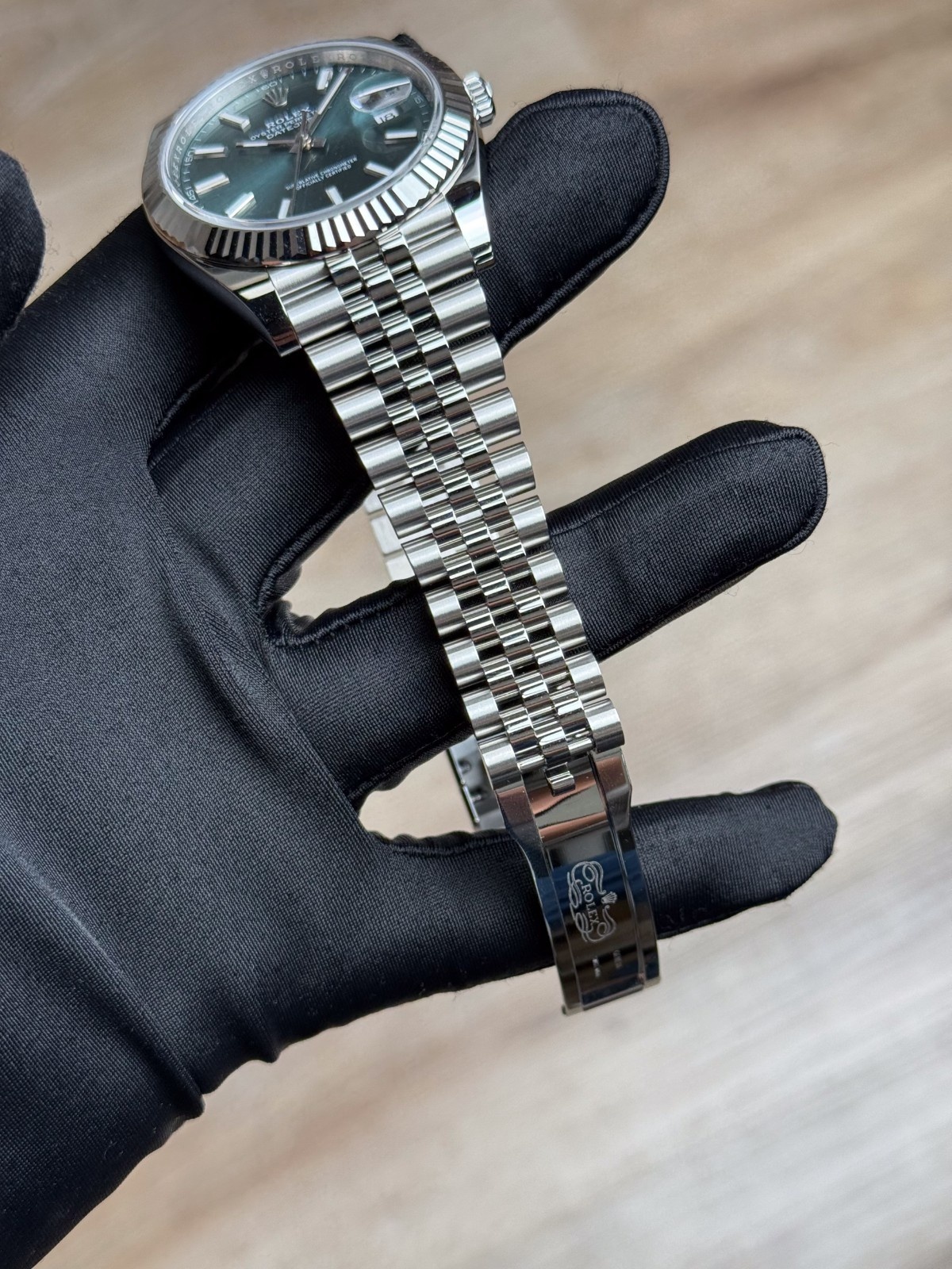 Rolex Datejust 41mm UNWORN 2026 Mint Green Index Fluted Jubilee 126334