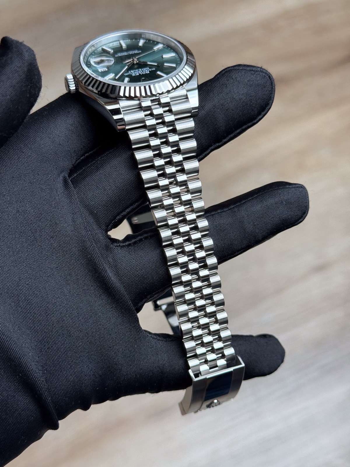 Rolex Datejust 41mm UNWORN 2026 Mint Green Index Fluted Jubilee 126334