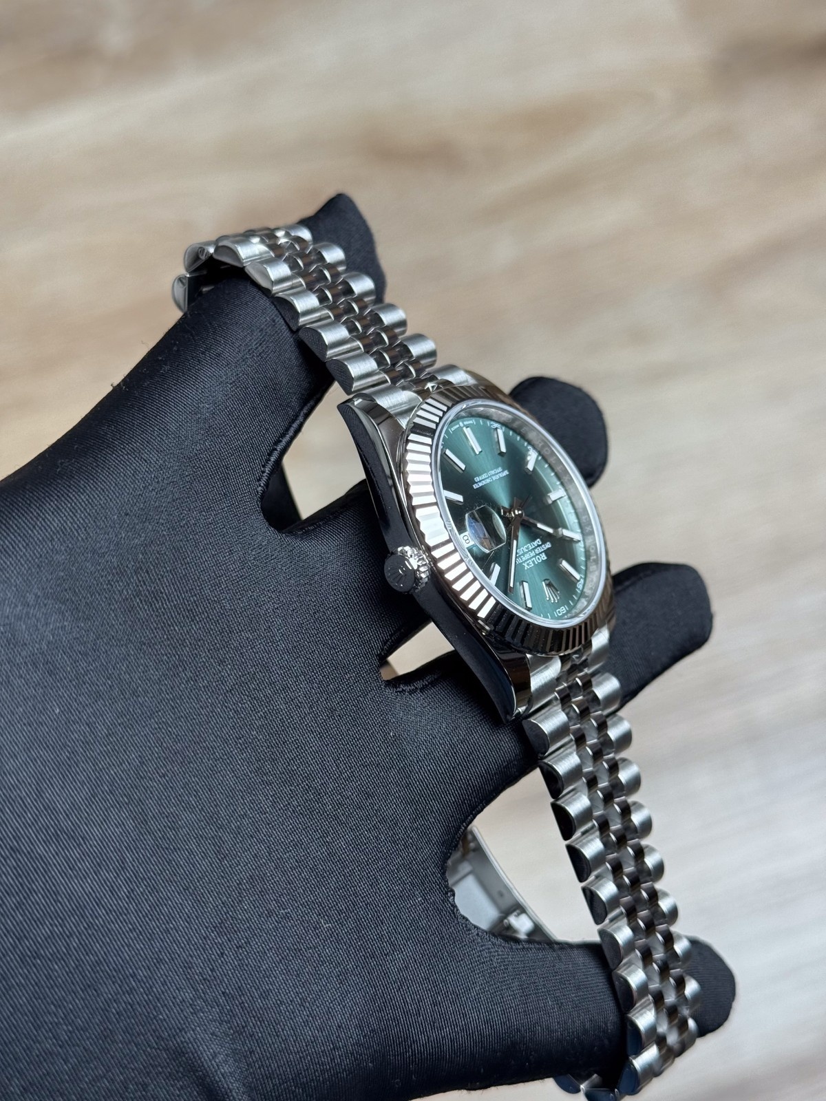 Rolex Datejust 41mm UNWORN 2026 Mint Green Index Fluted Jubilee 126334