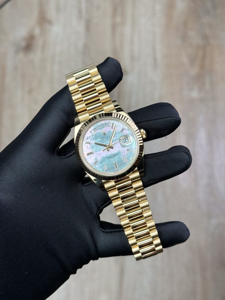 Rolex Day-date 40 MOP Pearl Baguette Diamond Fluted President Unworn 228238