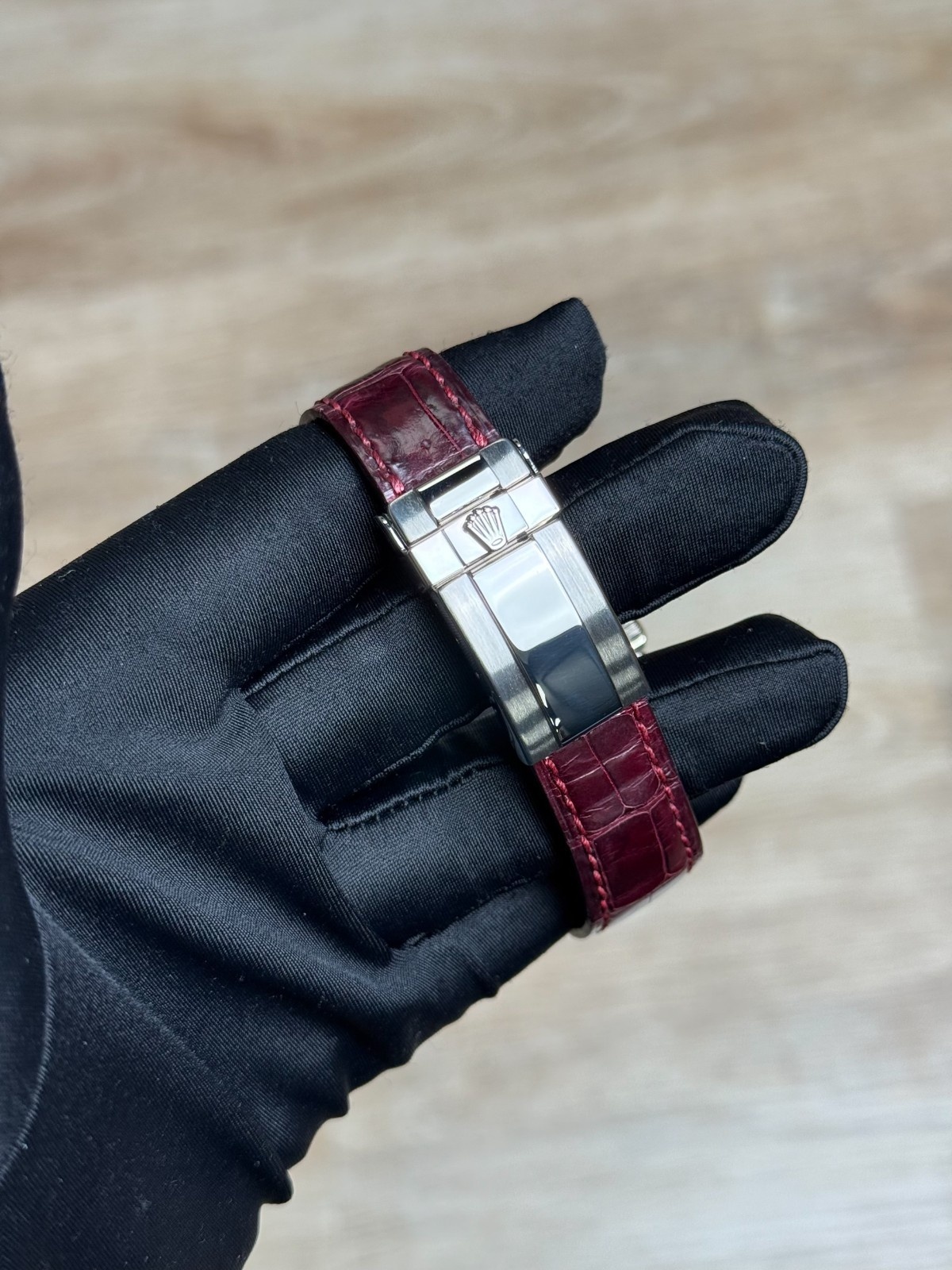 Rolex Daytona White Gold Pave Diamond Roman Ruby Leather 116589SALV