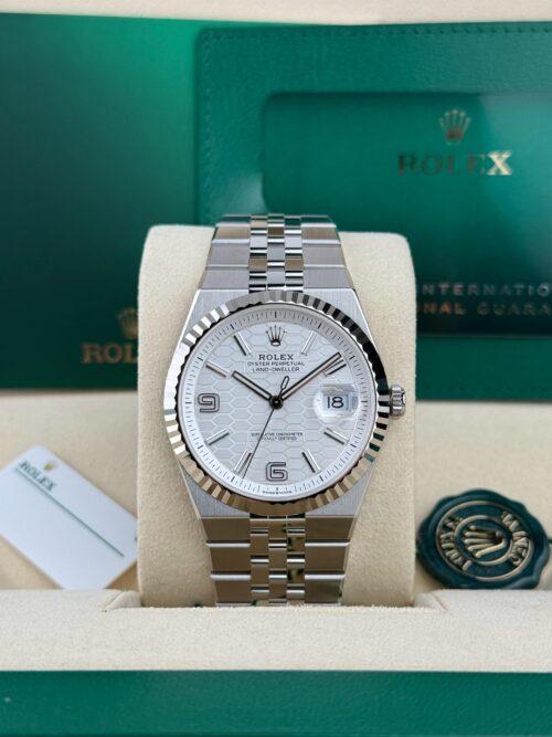 Rolex Land-Dweller 40mm UNWORN 2026 White Honeycomb Fluted Flat Jubilee 127334