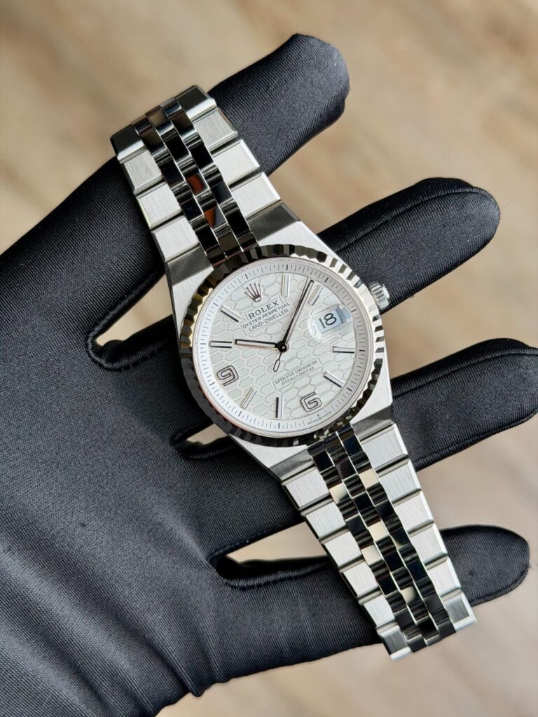 Rolex Land-Dweller 36mm UNWORN 2026 White Honeycomb Fluted Flat Jubilee 127234