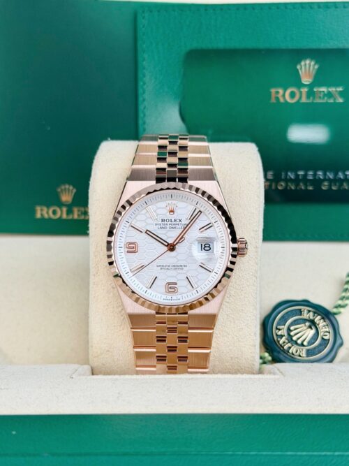 Rolex Land-Dweller 36mm UNWORN 2026 White Honeycomb Fluted Flat Jubilee 127235