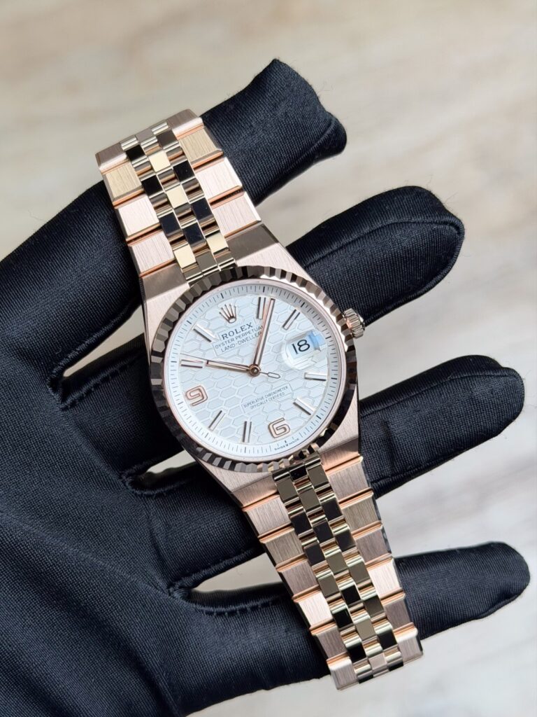 Rolex Land-Dweller 36mm UNWORN 2026 White Honeycomb Fluted Flat Jubilee 127235