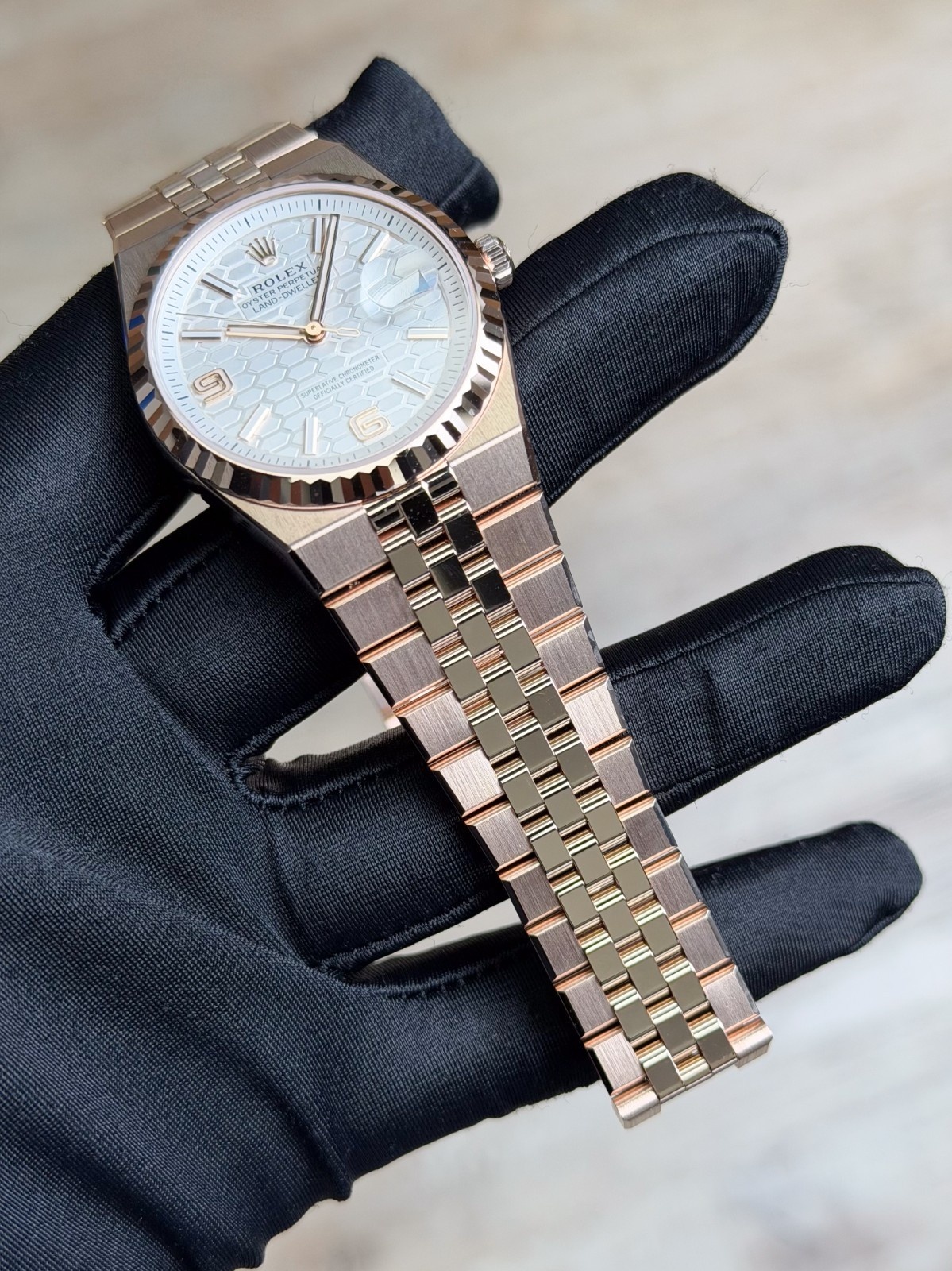 Rolex Land-Dweller 36mm UNWORN 2026 White Honeycomb Fluted Flat Jubilee 127235