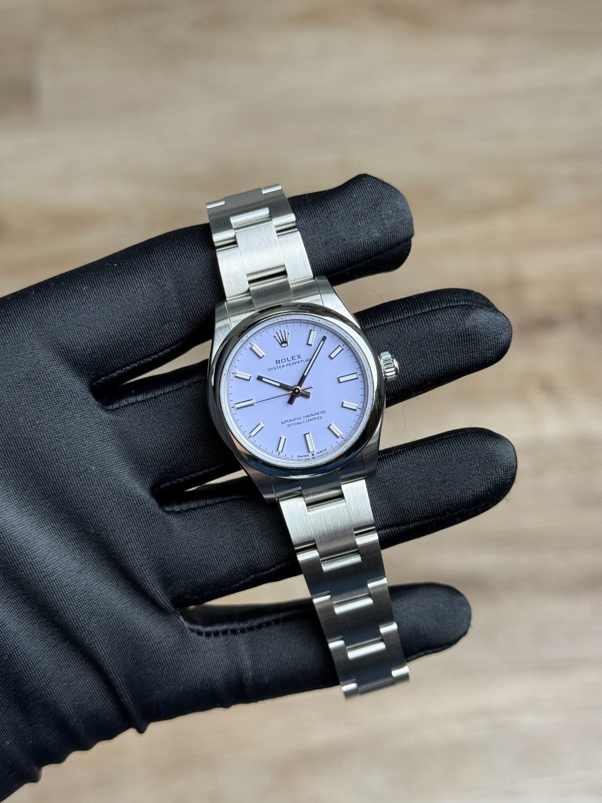 Rolex Oyster Perpetual 31 Lavender Index Smooth Oyster 2026 Unworn 277200