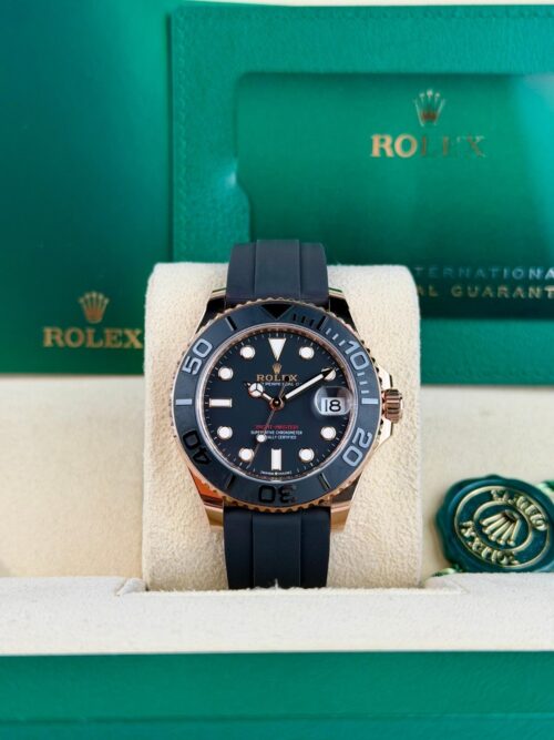 Rolex Yacht-Master 37 Black Rose Gold Oysterflex Preowned 2021 268655