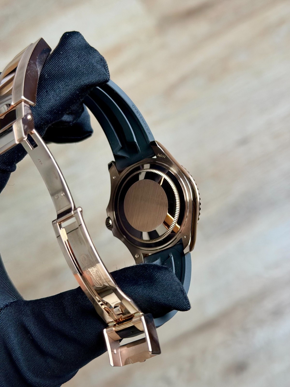 Rolex Yacht-Master 37 Black Rose Gold Oysterflex Preowned 2021 268655